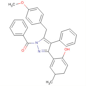 587887-35-2  1H-Pyrazole,1-benzoyl-4,5-dihydro-3-(2-hydroxy-5-methylphenyl)-5-(4-methoxybenzoyl)-4-phenyl-