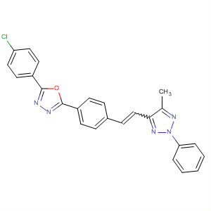 59098-62-3  1,3,4-Oxadiazole,2-(4-chlorophenyl)-5-[4-[2-(5-methyl-2-phenyl-2H-1,2,3-triazol-4-yl)ethenyl]phenyl]-