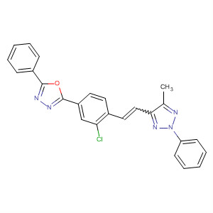 59098-72-5  1,3,4-Oxadiazole,2-[3-chloro-4-[2-(5-methyl-2-phenyl-2H-1,2,3-triazol-4-yl)ethenyl]phenyl]-5-phenyl-