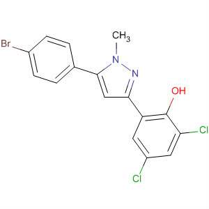 562079-92-9  Phenol, 2-[5-(4-bromophenyl)-1-methyl-1H-pyrazol-3-yl]-4,6-dichloro-