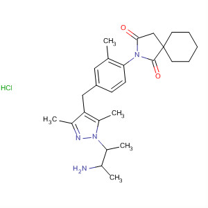562816-73-3  2-Azaspiro[4.5]decane-1,3-dione,2-[4-[[1-(2-amino-1-methylpropyl)-3,5-dimethyl-1H-pyrazol-4-yl]methyl]-2-methylphenyl]-, monohydrochloride