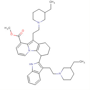 56842-20-7  Pyrido[1,2-a]indolecarboxylic acid,10-[2-(3-ethyl-1-piperidinyl)ethyl]-6-[3-[2-(3-ethyl-1-piperidinyl)ethyl]-1H-indol-2-yl]-6,7,8,9-tetrahydro-, methyl ester
