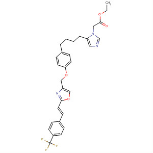 568593-62-4  1H-Imidazole-1-acetic acid,5-[4-[4-[[2-[(1E)-2-[4-(trifluoromethyl)phenyl]ethenyl]-4-oxazolyl]methoxy]phenyl]butyl]-, ethyl ester