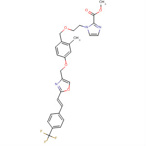 568595-83-5  1H-Imidazole-2-carboxylic acid,1-[2-[[2-methyl-4-[[2-[(1E)-2-[4-(trifluoromethyl)phenyl]ethenyl]-4-oxazolyl]methoxy]phenyl]methoxy]ethyl]-, methyl ester