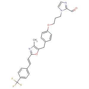 568596-06-5  1H-Imidazole-2-carboxaldehyde,1-[3-[4-[[4-methyl-2-[(1E)-2-[4-(trifluoromethyl)phenyl]ethenyl]-5-oxazolyl]methyl]phenoxy]propyl]-