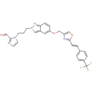 568596-41-8  1H-Imidazole-2-carboxaldehyde,1-[3-[5-[[2-[(1E)-2-[4-(trifluoromethyl)phenyl]ethenyl]-4-oxazolyl]methoxy]-2H-indazol-2-yl]propyl]-