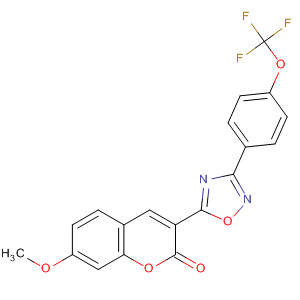 56935-64-9  2H-1-Benzopyran-2-one,7-methoxy-3-[3-[4-(trifluoromethoxy)phenyl]-1,2,4-oxadiazol-5-yl]-