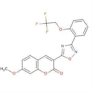 56935-67-2  2H-1-Benzopyran-2-one,7-methoxy-3-[3-[2-(2,2,2-trifluoroethoxy)phenyl]-1,2,4-oxadiazol-5-yl]-