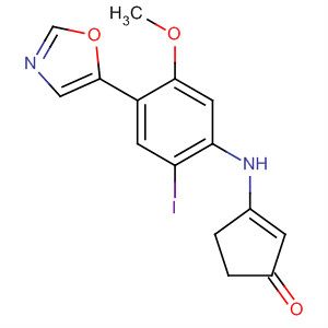 569352-92-7  2-Cyclopenten-1-one,3-[[2-iodo-5-methoxy-4-(5-oxazolyl)phenyl]amino]-