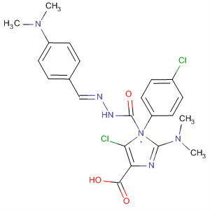 569371-42-2  1H-Imidazole-4-carboxylic acid,5-chloro-1-(4-chlorophenyl)-2-(dimethylamino)-,(2E)-[[4-(dimethylamino)phenyl]methylene]hydrazide