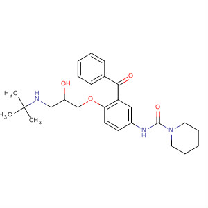 57471-24-6  1-Piperidinecarboxamide,N-[3-benzoyl-4-[3-[(1,1-dimethylethyl)amino]-2-hydroxypropoxy]phenyl]-