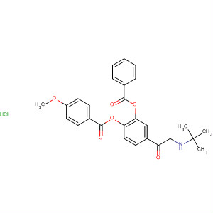 57540-45-1  Benzoic acid, 4-methoxy-,2-(benzoyloxy)-4-[[(1,1-dimethylethyl)amino]acetyl]phenyl ester,hydrochloride