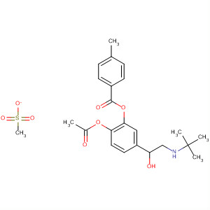 57540-81-5  Benzoic acid, 4-methyl-,2-(acetyloxy)-5-[2-[(1,1-dimethylethyl)amino]-1-hydroxyethyl]phenylester, methanesulfonate (salt)