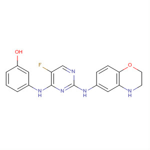 575476-96-9  Phenol,3-[[2-[(3,4-dihydro-2H-1,4-benzoxazin-6-yl)amino]-5-fluoro-4-pyrimidinyl]amino]-