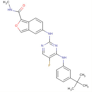 575480-18-1  2-Benzofurancarboxamide,5-[[4-[[3-(1,1-dimethylethyl)phenyl]amino]-5-fluoro-2-pyrimidinyl]amino]-N-methyl-