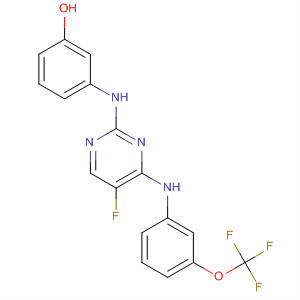 575483-34-0  Phenol,3-[[5-fluoro-4-[[3-(trifluoromethoxy)phenyl]amino]-2-pyrimidinyl]amino]-