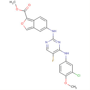 575484-45-6  2-Benzofurancarboxylic acid,5-[[4-[(3-chloro-4-methoxyphenyl)amino]-5-fluoro-2-pyrimidinyl]amino]-,methyl ester