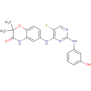 575484-80-9  2H-1,4-Benzoxazin-3(4H)-one,6-[[5-fluoro-2-[(3-hydroxyphenyl)amino]-4-pyrimidinyl]amino]-2,2-dimethyl-