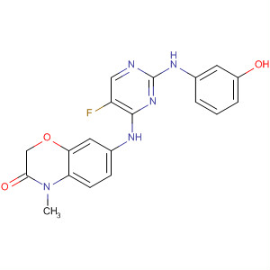 575485-54-0  2H-1,4-Benzoxazin-3(4H)-one,7-[[5-fluoro-2-[(3-hydroxyphenyl)amino]-4-pyrimidinyl]amino]-4-methyl-