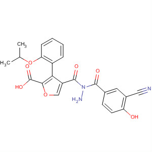576168-17-7  2-Furancarboxylic acid, 3-[2-(1-methylethoxy)phenyl]-,2-(3-cyano-4-hydroxybenzoyl)hydrazide