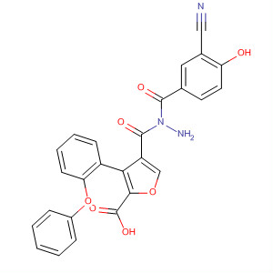 576168-20-2  2-Furancarboxylic acid, 3-(2-phenoxyphenyl)-,2-(3-cyano-4-hydroxybenzoyl)hydrazide