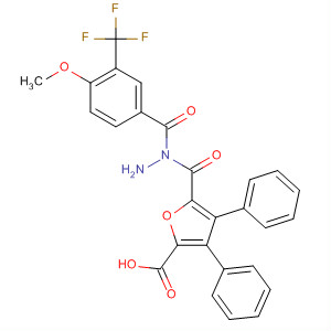 576168-43-9  2-Furancarboxylic acid, 3,4-diphenyl-,2-[4-methoxy-3-(trifluoromethyl)benzoyl]hydrazide