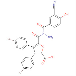 576168-53-1  2-Furancarboxylic acid, 3,4-bis(4-bromophenyl)-,2-(3-cyano-4-hydroxybenzoyl)hydrazide