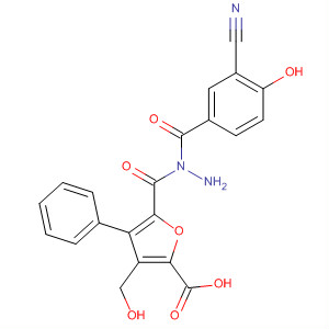 576168-59-7  2-Furancarboxylic acid, 3-(hydroxymethyl)-4-phenyl-,2-(3-cyano-4-hydroxybenzoyl)hydrazide