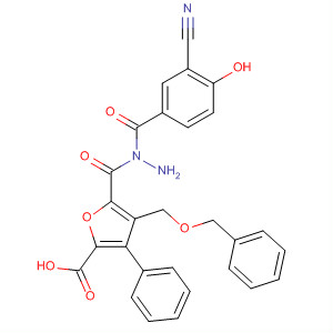 576168-63-3  2-Furancarboxylic acid, 3-phenyl-4-[(phenylmethoxy)methyl]-,2-(3-cyano-4-hydroxybenzoyl)hydrazide