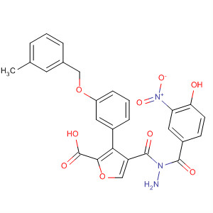 576170-50-8  2-Furancarboxylic acid, 3-[3-[(3-methylphenyl)methoxy]phenyl]-,2-(4-hydroxy-3-nitrobenzoyl)hydrazide