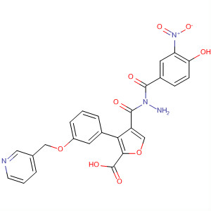 576170-51-9  2-Furancarboxylic acid, 3-[3-(3-pyridinylmethoxy)phenyl]-,2-(4-hydroxy-3-nitrobenzoyl)hydrazide