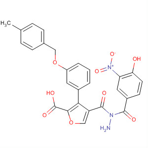 576170-53-1  2-Furancarboxylic acid, 3-[3-[(4-methylphenyl)methoxy]phenyl]-,2-(4-hydroxy-3-nitrobenzoyl)hydrazide