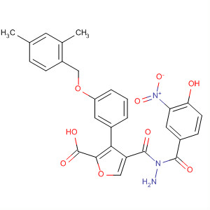 576170-55-3  2-Furancarboxylic acid, 3-[3-[(2,4-dimethylphenyl)methoxy]phenyl]-,2-(4-hydroxy-3-nitrobenzoyl)hydrazide