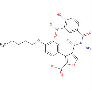 576170-84-8  2-Furancarboxylic acid, 3-[4-(pentyloxy)phenyl]-,2-(4-hydroxy-3-nitrobenzoyl)hydrazide