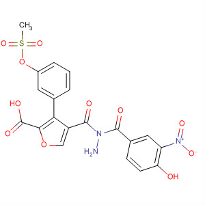576170-97-3  2-Furancarboxylic acid, 3-[3-[(methylsulfonyl)oxy]phenyl]-,2-(4-hydroxy-3-nitrobenzoyl)hydrazide