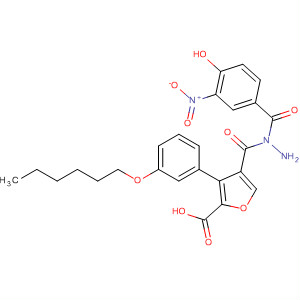 576171-06-7  2-Furancarboxylic acid, 3-[3-(hexyloxy)phenyl]-,2-(4-hydroxy-3-nitrobenzoyl)hydrazide