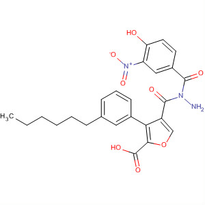576171-10-3  2-Furancarboxylic acid, 3-(3-hexylphenyl)-,2-(4-hydroxy-3-nitrobenzoyl)hydrazide