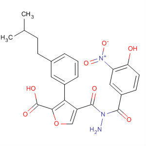 576171-13-6  2-Furancarboxylic acid, 3-[3-(3-methylbutyl)phenyl]-,2-(4-hydroxy-3-nitrobenzoyl)hydrazide