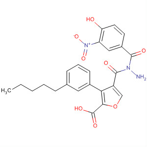 576171-14-7  2-Furancarboxylic acid, 3-(3-pentylphenyl)-,2-(4-hydroxy-3-nitrobenzoyl)hydrazide