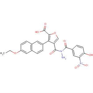 576171-41-0  2-Furancarboxylic acid, 3-(6-ethoxy-2-naphthalenyl)-,2-(4-hydroxy-3-nitrobenzoyl)hydrazide