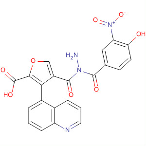 576171-42-1  2-Furancarboxylic acid, 3-(5-quinolinyl)-,2-(4-hydroxy-3-nitrobenzoyl)hydrazide