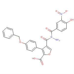 576171-66-9  2-Furancarboxylic acid, 3-[4-(phenylmethoxy)phenyl]-,2-(4-hydroxy-3-nitrobenzoyl)hydrazide