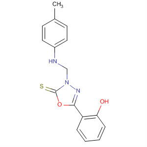 54543-75-8  1,3,4-Oxadiazole-2(3H)-thione,5-(2-hydroxyphenyl)-3-[[(4-methylphenyl)amino]methyl]-