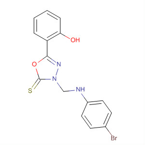 54543-79-2  1,3,4-Oxadiazole-2(3H)-thione,3-[[(4-bromophenyl)amino]methyl]-5-(2-hydroxyphenyl)-