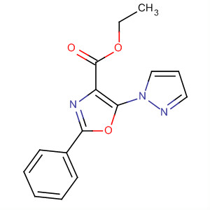 54644-04-1  4-Oxazolecarboxylic acid, 2-phenyl-5-(1H-pyrazol-1-yl)-, ethyl ester 54644-04-1  4-Oxazolecarboxylic acid, 2-phenyl-5-(1H-pyrazol-1-yl)-, ethyl ester