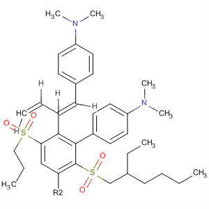 551897-95-1  Benzenamine,4,4'-[[2-[(2-ethylhexyl)sulfonyl]-5-(propylsulfonyl)-1,4-phenylene]di-(1E)-2,1-ethenediyl]bis[N,N-dimethyl-