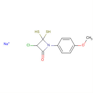 557091-11-9  2-Azetidinone, 3-chloro-4,4-dimercapto-1-(4-methoxyphenyl)-,monosodium salt