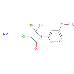 557091-12-0  2-Azetidinone, 3-chloro-4,4-dimercapto-1-(3-methoxyphenyl)-,monosodium salt