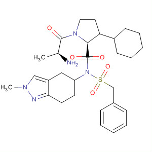 557103-14-7  L-Prolinamide,3-cyclohexyl-N-[(phenylmethyl)sulfonyl]-D-alanyl-N-(4,5,6,7-tetrahydro-2-methyl-2H-indazol-5-yl)-