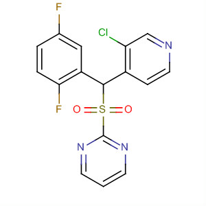 558465-52-4  Pyrimidine, 2-[[(3-chloro-4-pyridinyl)(2,5-difluorophenyl)methyl]sulfonyl]-
